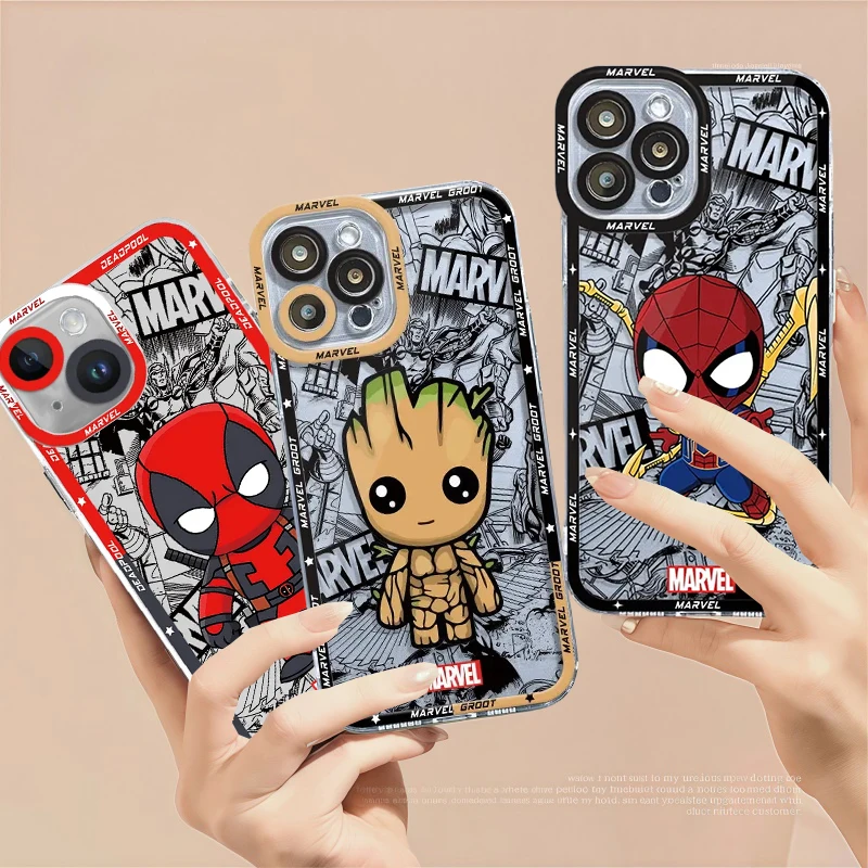 Funda de teléfono Marvel Spider Man para Xiaomi Redmi Note 13 14 Pro Plus 5G 4G 12 Pro 12S 15C 14C 13C 12C 10C 11 10 10S 11S A5 A2 A3
