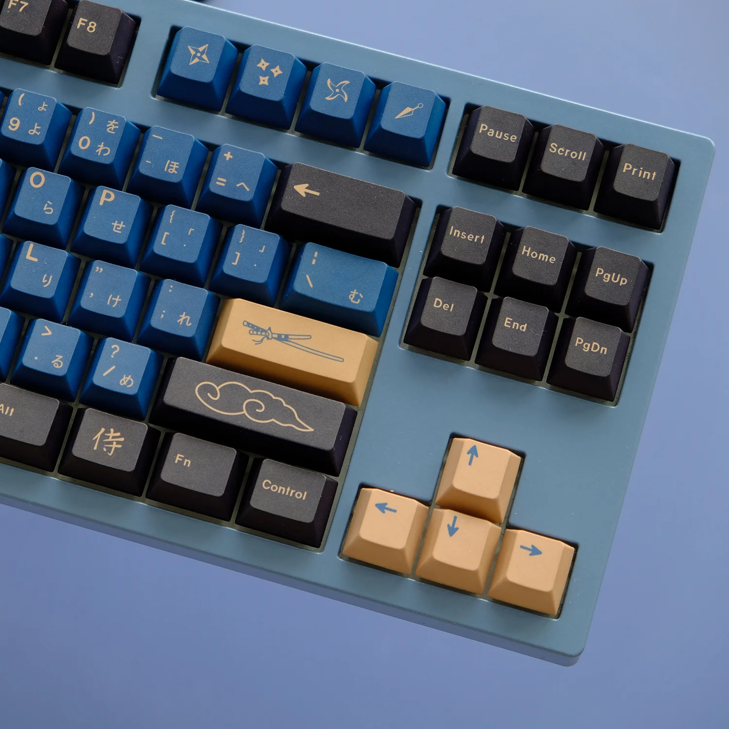 129 Keys/set GMK Blue Samurai Keycaps PBT Dye Subbed Key Caps Cherry Profile Keycap For Keychron Q2 65% 75% Anne GH60 GK64 Poker - imagen 3