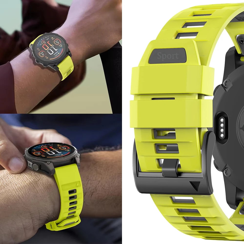 Correa de silicona QuickFit de 22 y 26mm para Garmin Fenix 8 E 7X 7 Pro Solar/6X 6/5 5X/Epix/Forerunner 970 965 955 945 935 banda oficial - imagen 2