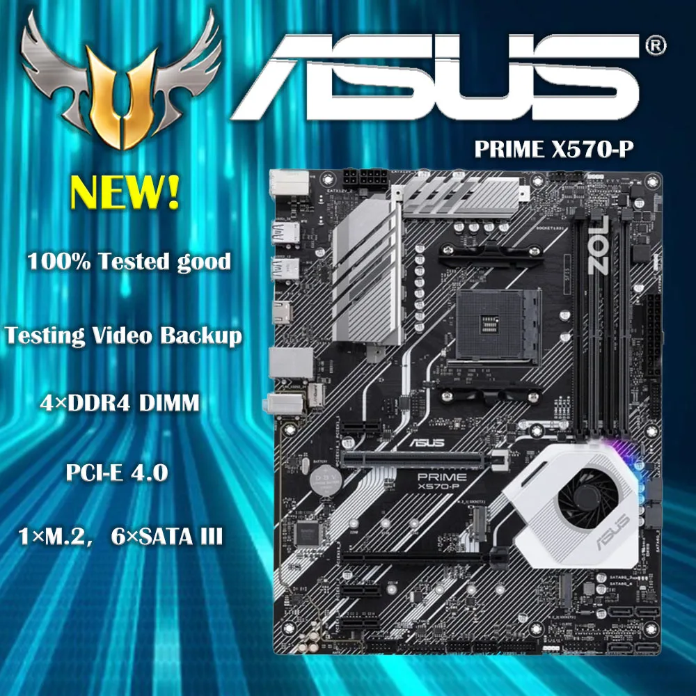 ASUS Prime X570-P Ryzen 3 AM4 con PCIe Gen4, Dual M.2 HDMI, SATA 6 GB/s USB 3.2 Gen 2 Placa base ATX