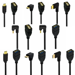 POCO F3 Adaptador OTG USB-C a USB 3.0 Hembra 90 Grados en U compacto
