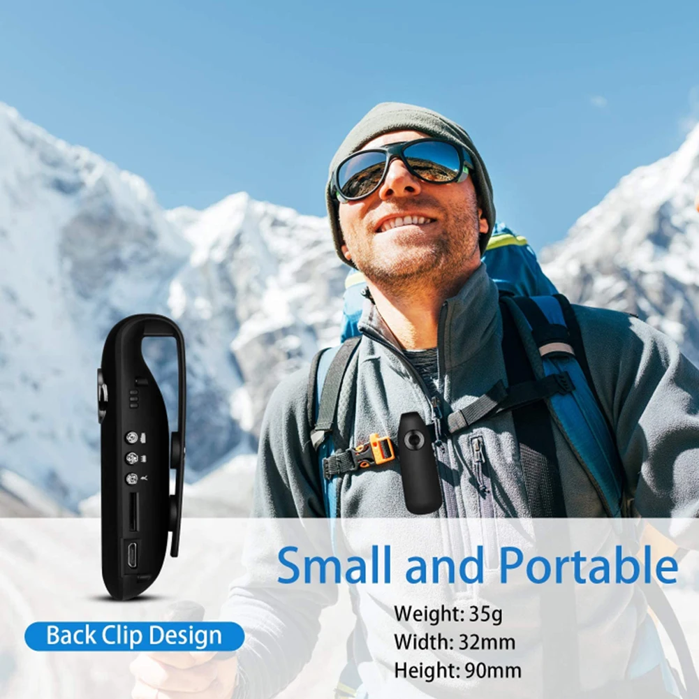 Grabador de vídeo para ciclismo, grabación de vídeo y Audio, cámara corporal de policía, Mini videocámara portátil activadora de movimiento, grabadora de aplicación de la ley - imagen 4