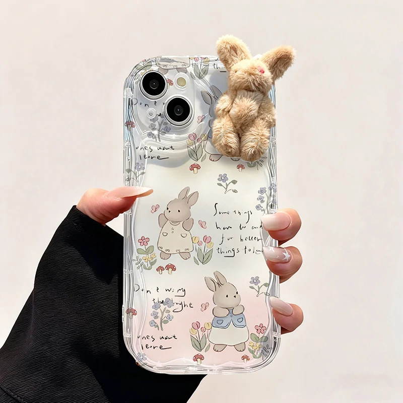 Funda de conejo de peluche para Infinix Smart 10 Plus 9 8 7 Hot 50 50i 40 40i 30i Tecno Spark Go 20 20C 10 Pro 10C 30C 4G - imagen 5