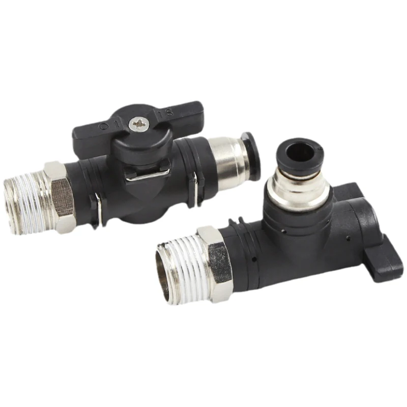 BC-acoplamiento rápido neumático, rosca macho, 1/8 ", 1/4", 3/8", 1/2 ", interruptor de válvula de bola, manguera de PU, válvula manual de flujo, válvula rotativa manual - imagen 5