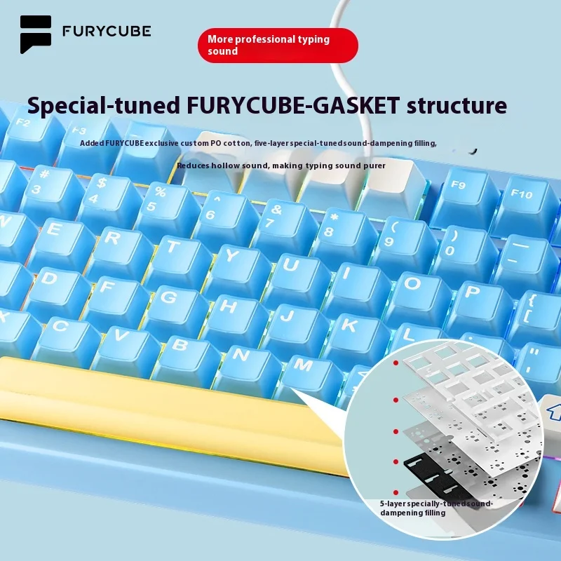 FURYCUBE F75 PRO/Teclado ultra mecánico pila de aluminio inalámbrico para juegos estructura de deportes electrónicos carcasa de aluminio para oficina - imagen 4