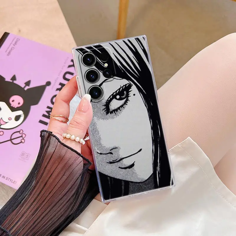 T-tomies Comic Junji Ito Manga funda de teléfono para Samsung Galaxy S25 S24 S23 S22 S20 Ultra S10 S25 Plus S21 FE 20 Funda transparente - imagen 4