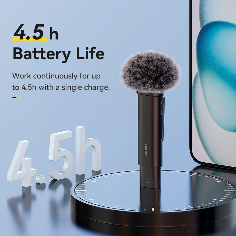 Ulanzi-micrófono inalámbrico WM-10 para teléfono inteligente, dispositivo con Clip para iPhone y Android, con reducción de ruido - imagen 4
