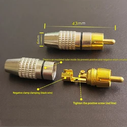 Conector RCA Macho Sin Soldadura para Cámaras CCTV