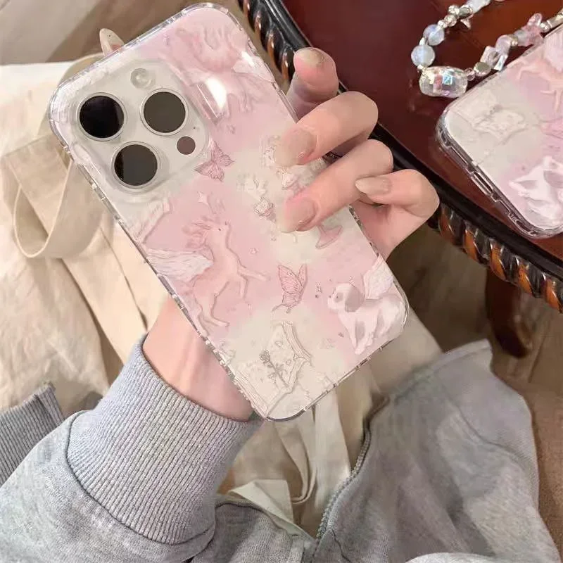 Funda Siver con láser de perro ciervo empalmado de dibujos animados para IPhone 17 16 15 14 13 12 11 Pro Max X XS XR 7 8 16 Plus, funda con patrón de papel de aluminio - imagen 5