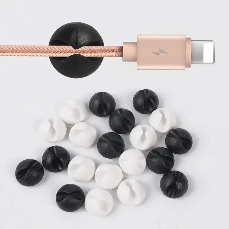 Mini Cable de datos de escritorio de goma, organizador USB tipo C para teléfono inteligente, auriculares, soporte de Cables Chargar, Protector, 5/10/20 piezas - imagen 2