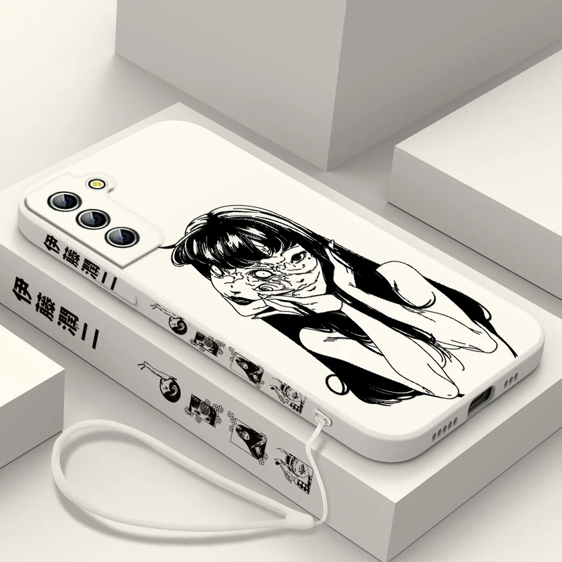 Funda de teléfono Junji Ito Tomie Kawakami para Samsung Galaxy S24 S23 S22 S21 S20 Pro FE Plus Ultra líquida cubierta de cuerda izquierda - imagen 4