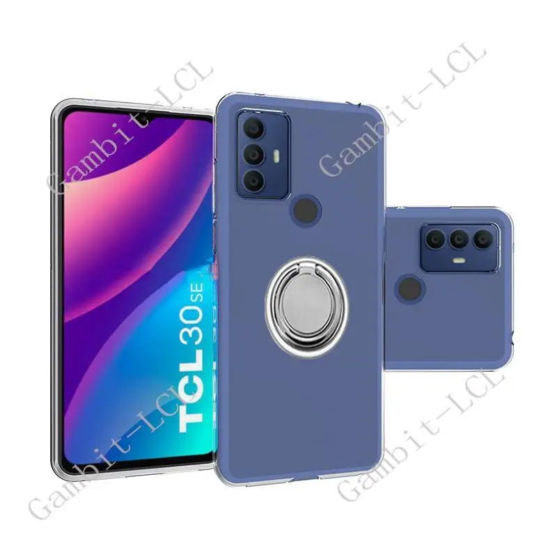 Soporte de anillo trasero para teléfono, funda de silicona suave TPU Original a prueba de golpes para TCL 306, 305, 30 SE, 6102D, 5164D, X668, 6102H