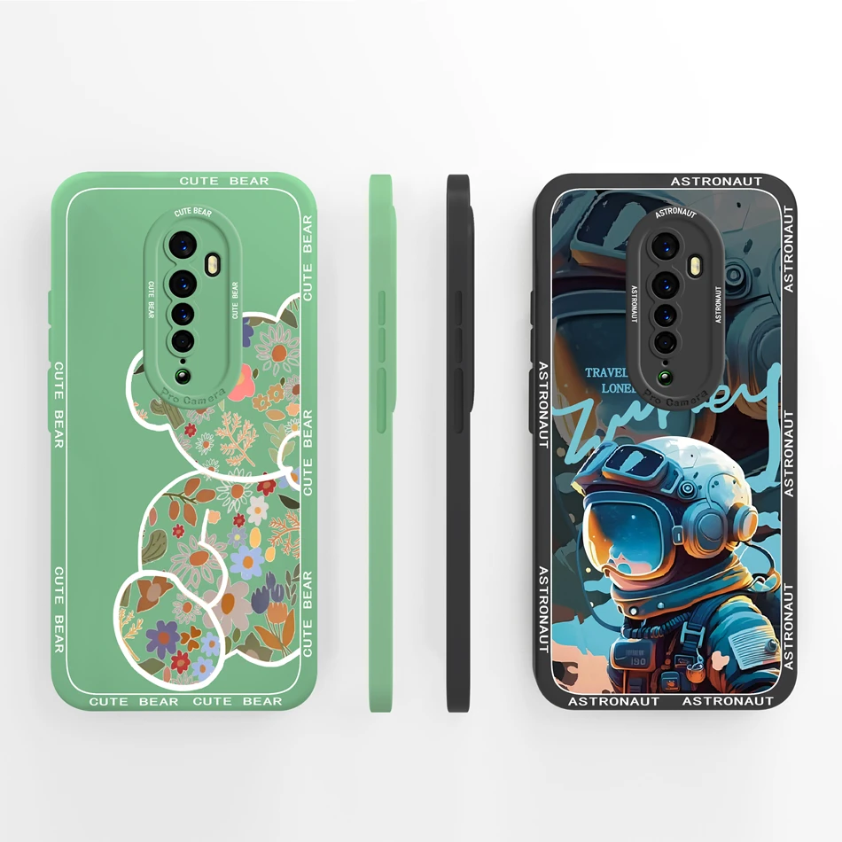 Para Oppo Reno 2 2Z 2F funda bonita de astronauta cubierta de silicona líquida suave anticaída fundas de teléfono para Oppo Reno2 Reno2F Reno2Z Fundas - imagen 3