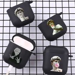 Funda TPU AirPods 1 / 2 / 3 / Pro 2 – David Abstracto Negro con Gancho