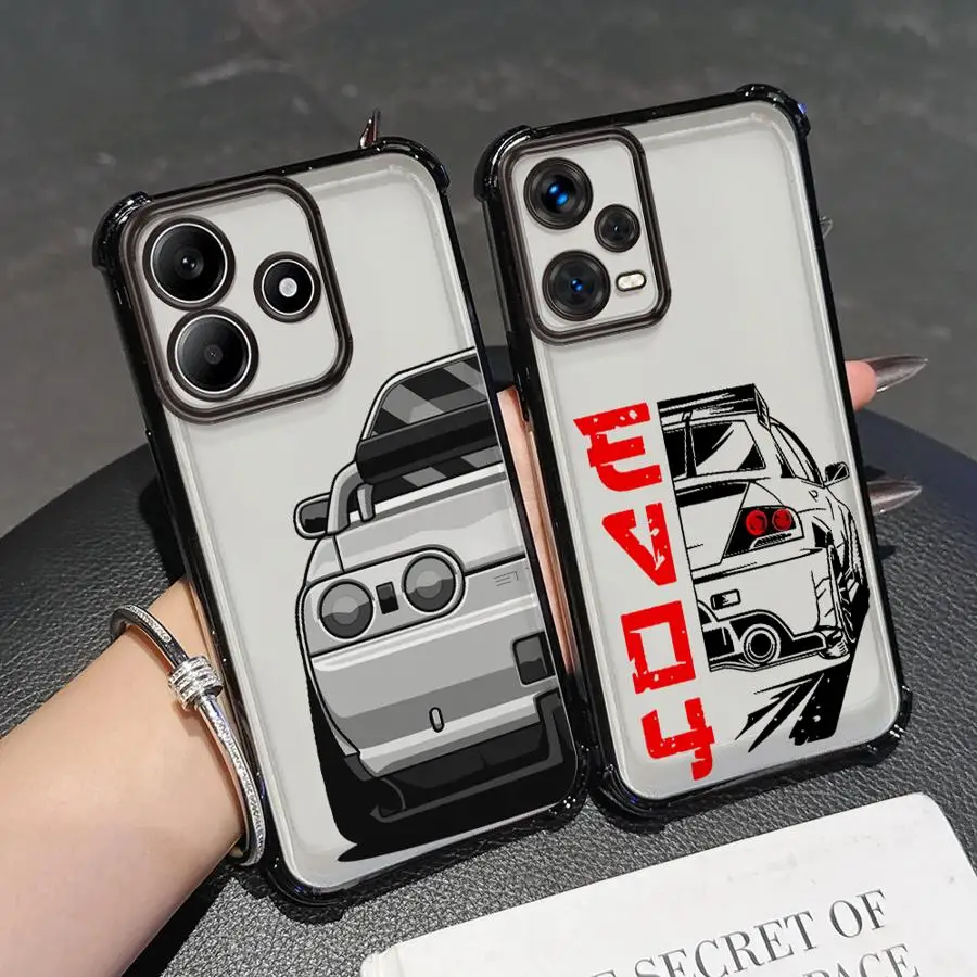 Funda de teléfono para Xiaomi Redmi K80 Pro K80 5G A5 14C A3 13C A3X cubierta transparente japonés JDM Drift Car