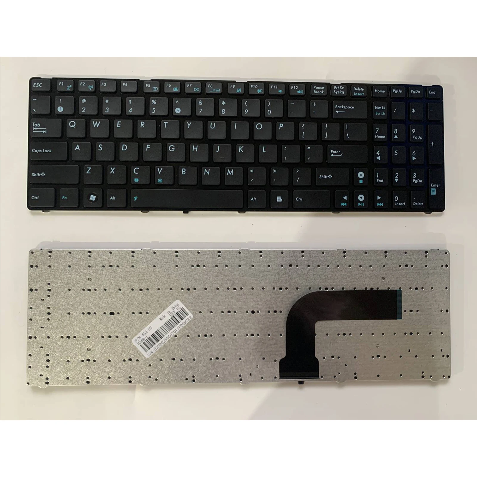 Teclado de ordenador portátil con diseño estadounidense para Asus A52 A53 K52 K53E K72 N73J G72 G73 R503U R704 X55 X75