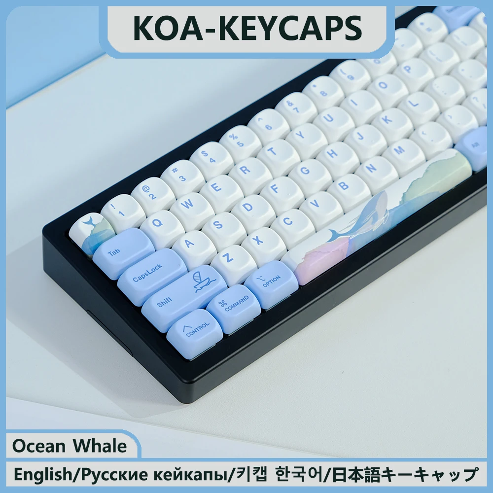 KBDiy-teclas de perfil KOA, teclas mecánicas japonesas de ballena oceánica, PBT, rusas y coreanas, 135 teclas personalizadas para interruptor MX