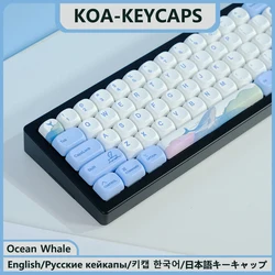 KBDiy-teclas de perfil KOA, teclas mecánicas japonesas de ballena oceánica, PBT, rusas y coreanas, 135 teclas personalizadas para interruptor MX