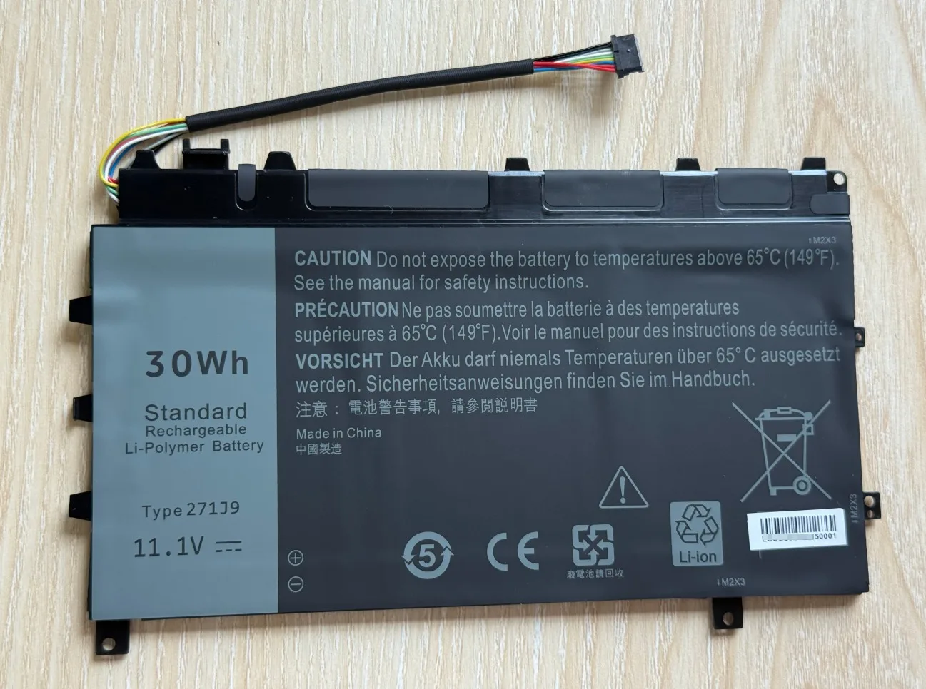 271J9 Batería para portátil Dell Latitude 13 7350 Series 11.1V 30Wh - imagen 3