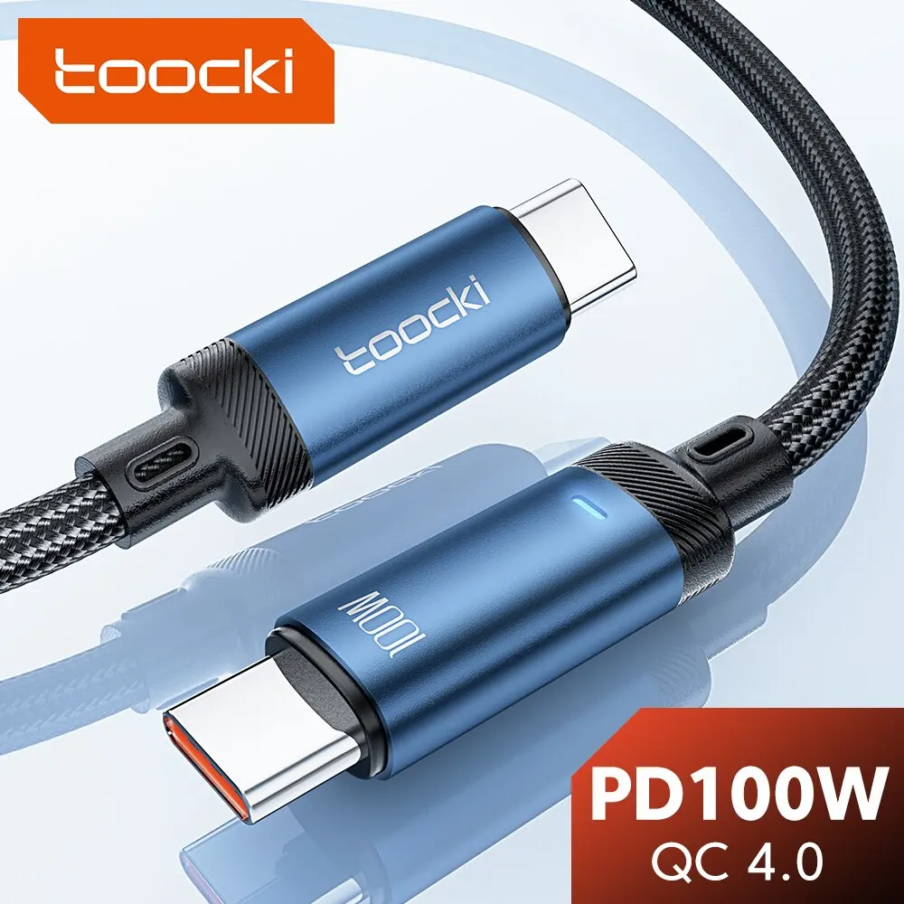 Toocki-Cable tipo C a tipo C de carga rápida, 100W, 60W, 3,0, 4,0, para Xiaomi 12, 13, Realme, Poco F5, Samsung, teléfono inteligente 5g