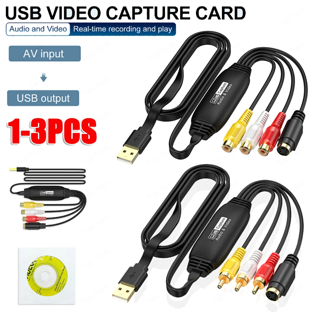 Tarjeta Captura Vídeo VHS DVD a USB – Convertidor RCA para PC y Mac