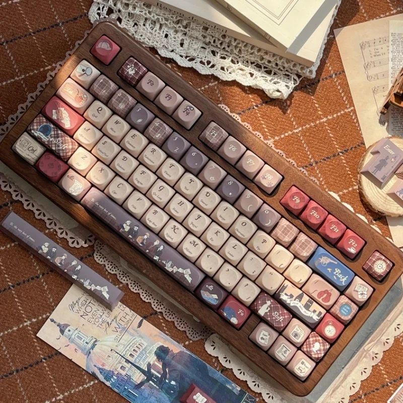 Sleepy Sheep Holmes' Dinner Party Keycaps personalizado PBT cereza/SO perfil Keycap lindo 5 lados tinte-sub dibujos animados Anime punto Key Cap - imagen 3