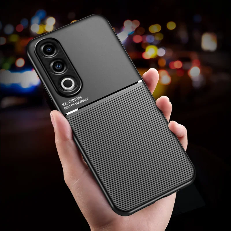 Para Oneplus ACE 3V 5G funda de silicona con soporte magnético para coche para Oneplus ACE 3V 1 + ACE 3V 3 V 5G fundas de teléfono con textura de cuero - imagen 3