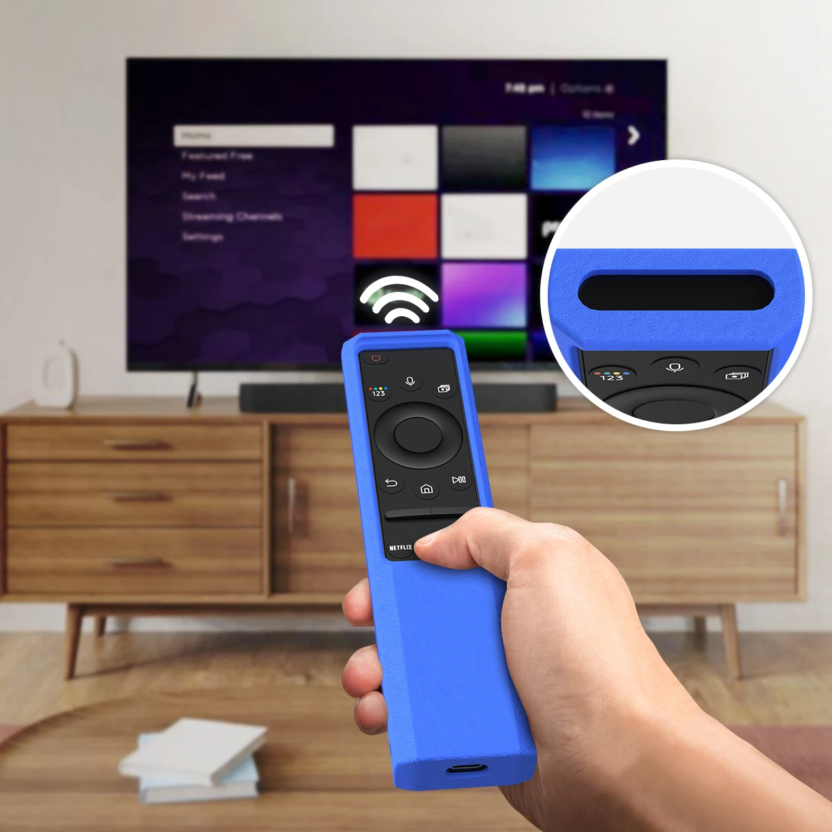 Funda de Control remoto para Samsung Smart TV, cubierta de silicona para teléfono móvil con célula Solar, BN59-01357A, 01357B, TM2140A, BN59-01358B, BN59-01363C - imagen 4