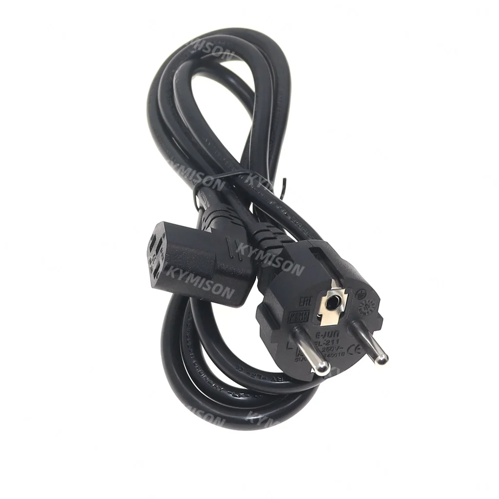 Cable adaptador de ángulo recto IEC C13 de 1,8 m Cable de extensión europeo Schuko CEE7/7 Cable de alimentación de ángulo VDE - imagen 2