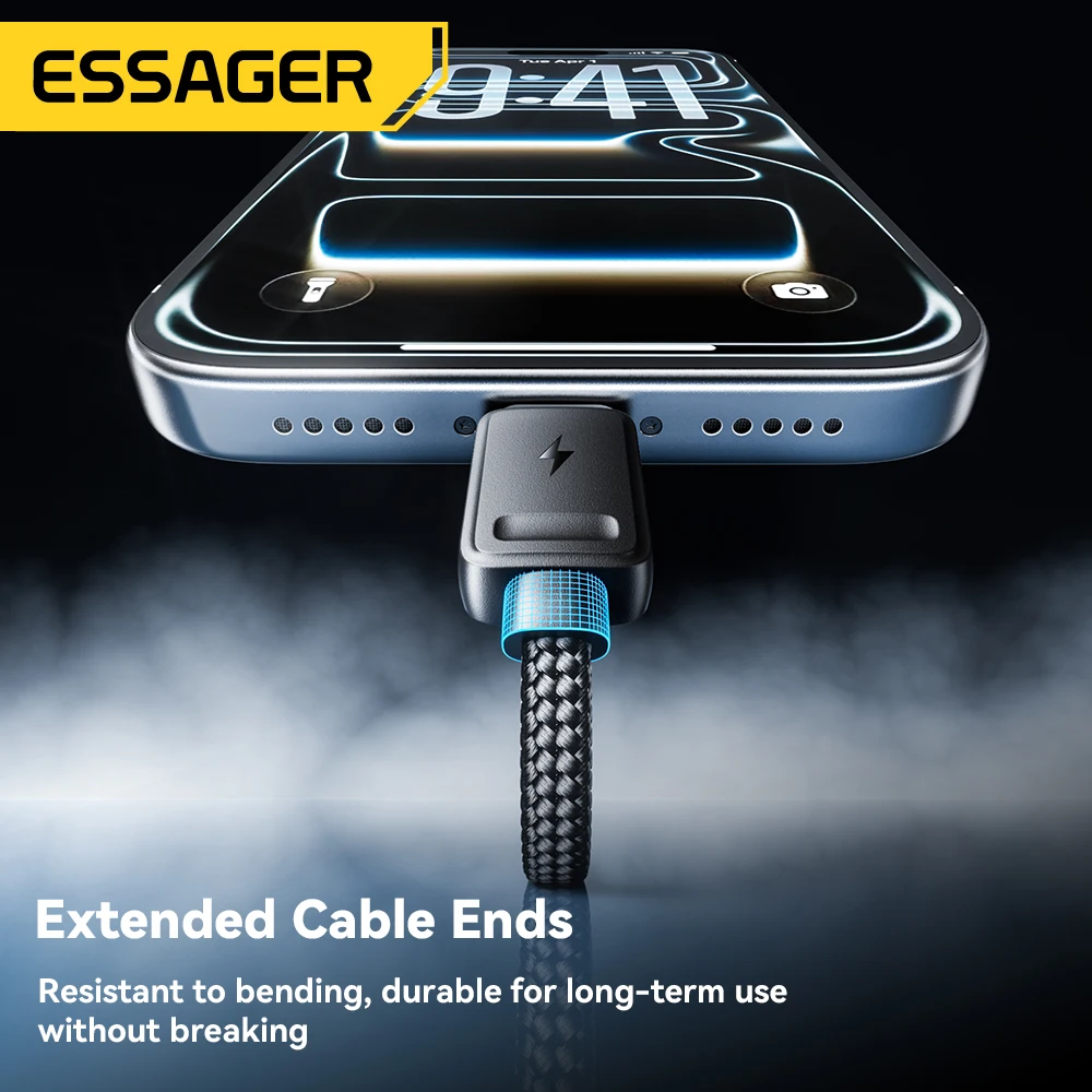 Essager Cable de carga rápida portátil 4 en 1 para viajes tipo C hembra a cable multi USB con 2 adaptadores tipo C, Micro, Lightning - imagen 3