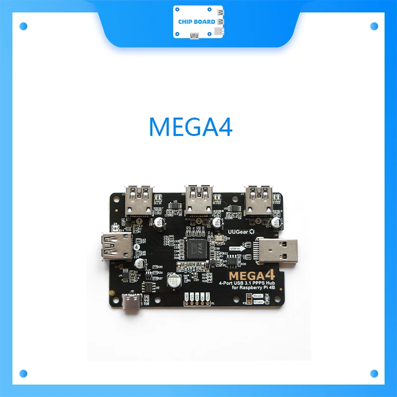 MEGA4: HUB PPPS USB 3.1 de 4 PUERTOS PARA RASPBERRY PI 4B - imagen 3