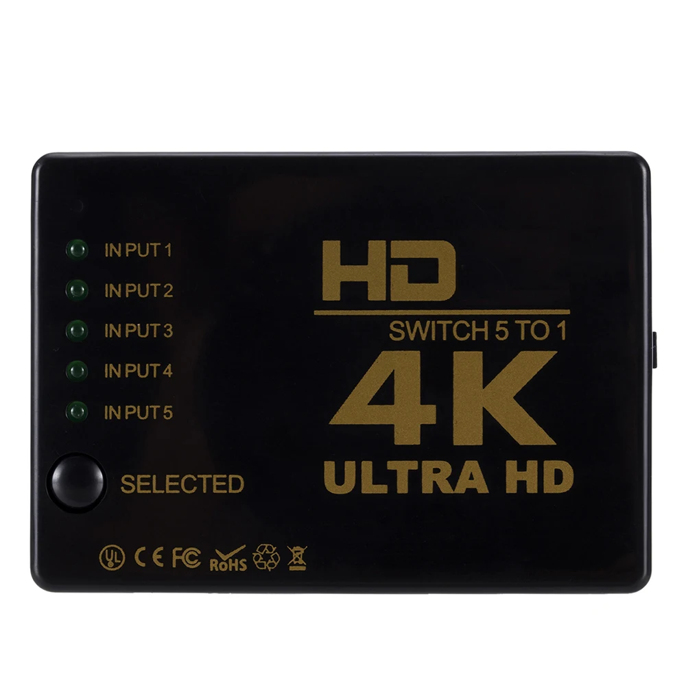 Conmutador compatible con HDMI 1x5 Puerto 5 en 1 out HD 4K * 2K Switch Selector Splitter Hub con IR Remote 3D para PS3 Xbox 360 HDTV - imagen 4