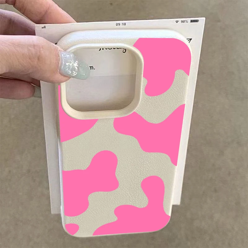 Funda de teléfono con diseño de lichi de vaca roja rosa para iPhone 16 15 14 Pro Max 12 11 13 Pro XS X XR 16 Plus 16e, funda suave a prueba de golpes - imagen 4