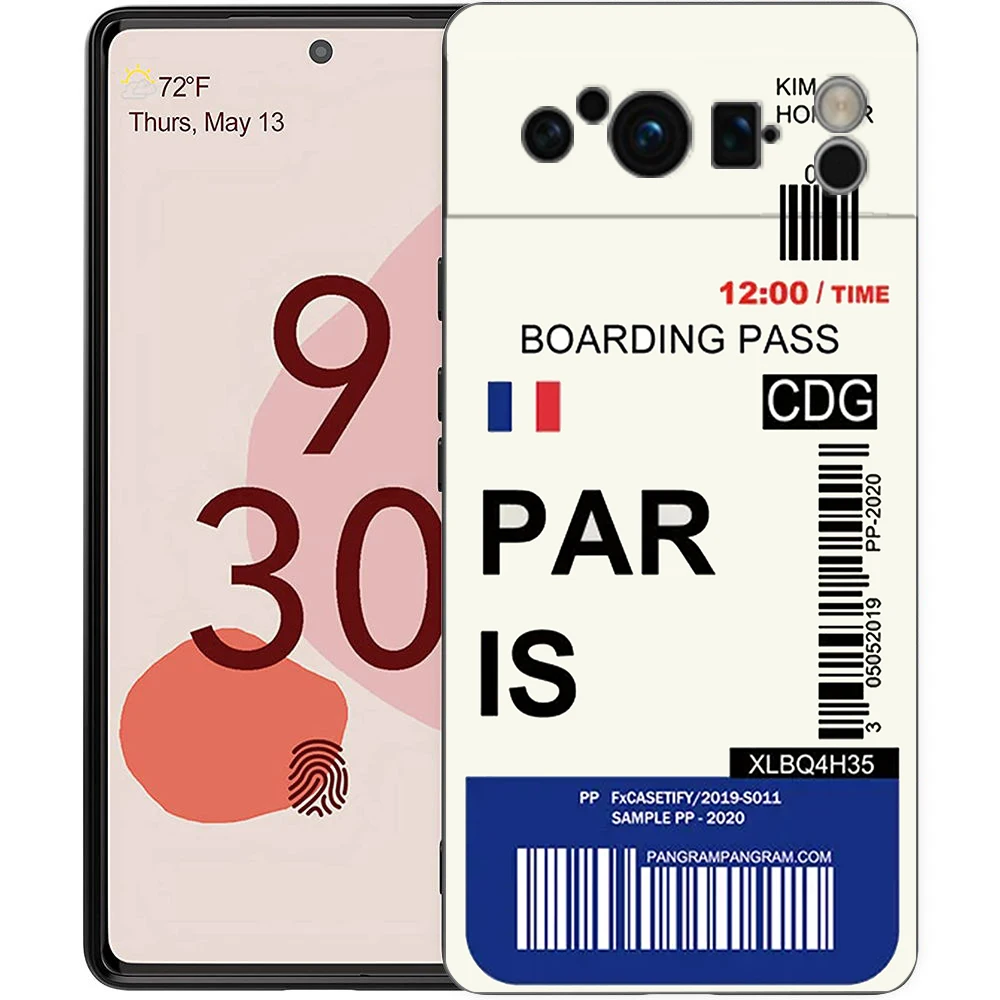 Funda de teléfono con etiqueta de Londres de Nueva York, billete de viaje de ciudad mundial para Google Pixel 9 8 7 6 Pro XL 8A 7A 6A, carcasa de TPU a prueba de golpes - imagen 4