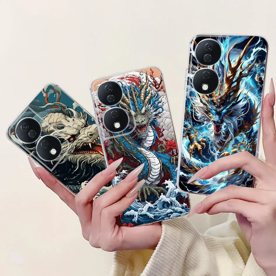 Para Honor X7b X7a X7 funda Popular dragón mariposa parachoques suave Fundas de silicona contraportada para HonorX7a HonorX7b X 7 Hoesje