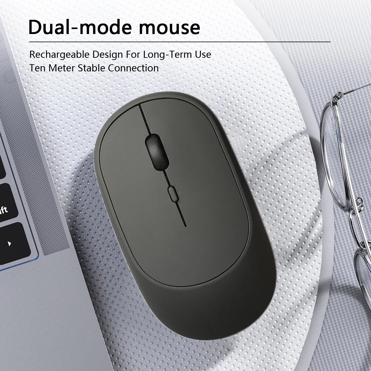 Ratón inalámbrico recargable compatible con Bluetooth 2,4G ratón óptico de modo Dual 3 DPI ajustable para juegos de oficina ratón portátil - imagen 5