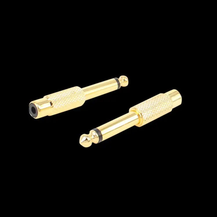 Adaptador de Audio estéreo con conector macho y hembra, mezclador de sonido, convertidor TS, 1 piezas, oro, 6,5mm, 6,5mm - imagen 4