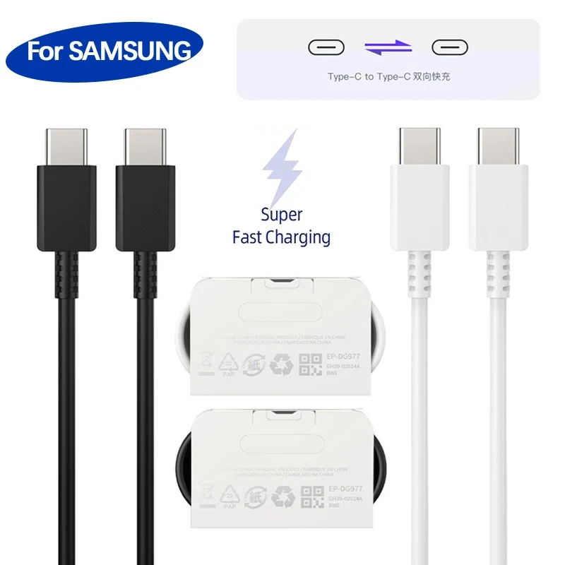 Cable PD Original para Samsung S22 S21 S20 FE S23 Ultra 45W carga súper rápida A52 A53 A54 5G Note 20 Uitra 25W Cable USB tipo C