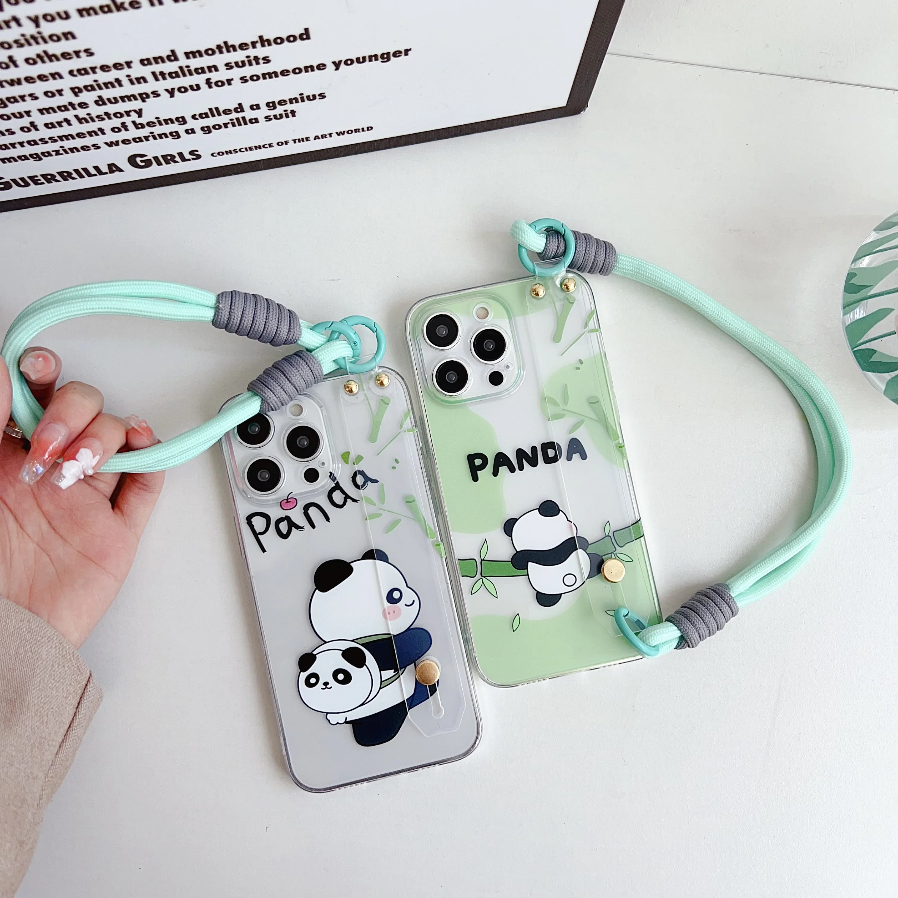 Para Huawei Honor 30i V20 X40 8x 9x X8 9x X9A 10 X10 X6C X70 V40 Play3 4 Pro Lazy Panda funda correa de muñeca - imagen 4