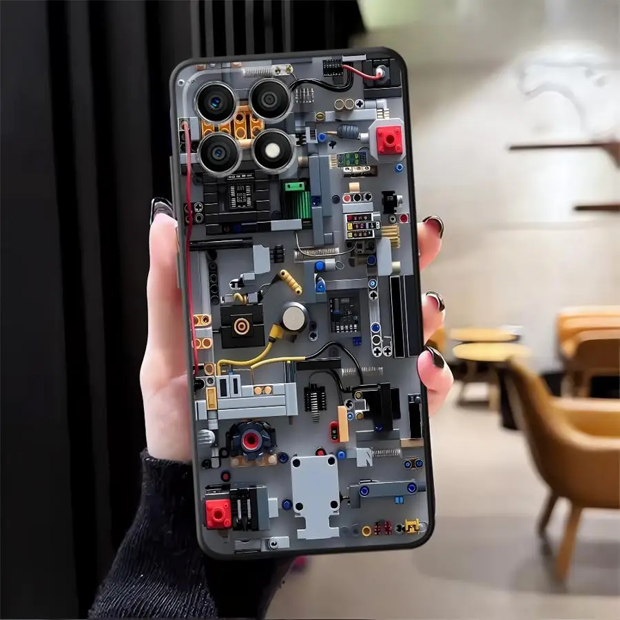 Funda para Honor X9a X6 Magic5Lite 8X 200 400 Lite 70 X5b X7 90 X8, Carcasa para Teléfono con Diagrama de Estructura de Circuito - imagen 3