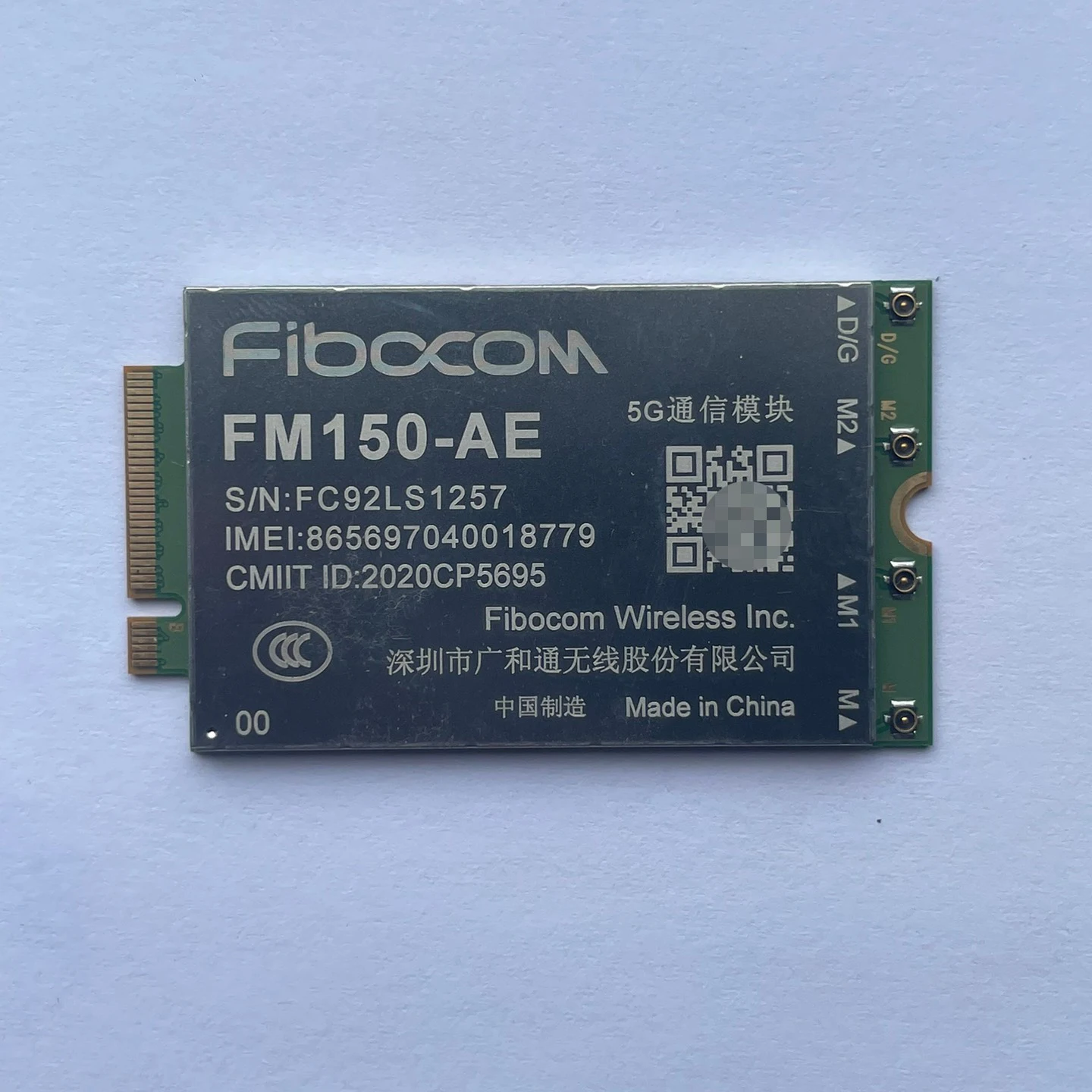 Fibocom FM150-AE M.2 5G Sub-6 NR SA Módulo PCIe3.0 Tarjeta 5G