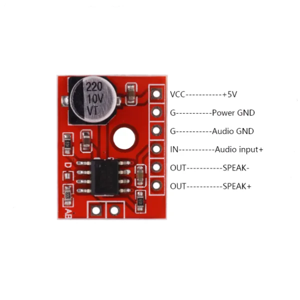 XS9871 Mini Clase AB placa amplificadora digital 5V mono 5W amplificador de potencia de audio módulo diy - imagen 2