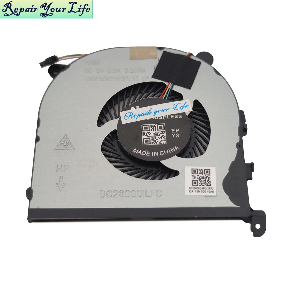 Ventilador de CPU para portátil Dell XPS 15 9550 Precision M5510 5510 0RVTXY 036CV9, ventiladores de radiador de refrigeración para procesador DFS501105PR0T - imagen 5