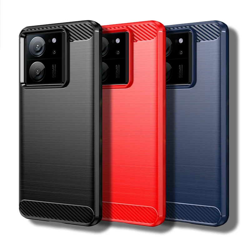 Para Xiaomi 13T Pro funda para Xiaomi 13 T 13T Pro 5G funda de 6,67 pulgadas de fibra de carbono a prueba de golpes parachoques de silicona para Xiaomi 13T 5G