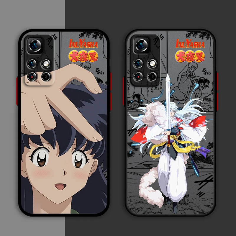 Funda de teléfono de Anime de moda Inuyasha para Redmi Note 13, 12, 11, 10 Pro Plus Pro S T 5G, cubierta translúcida mate esmerilada