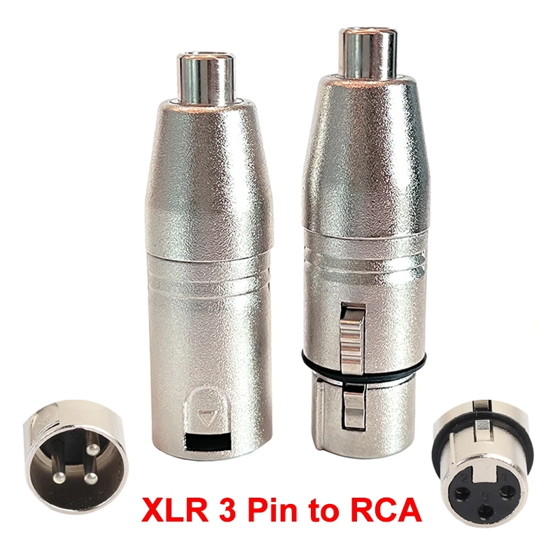 2 uds alta calidad XLR 3 pines macho/hembra a RCA hembra adaptador de Audio conector convertidor HIFI compatible para micrófono altavoz - imagen 2