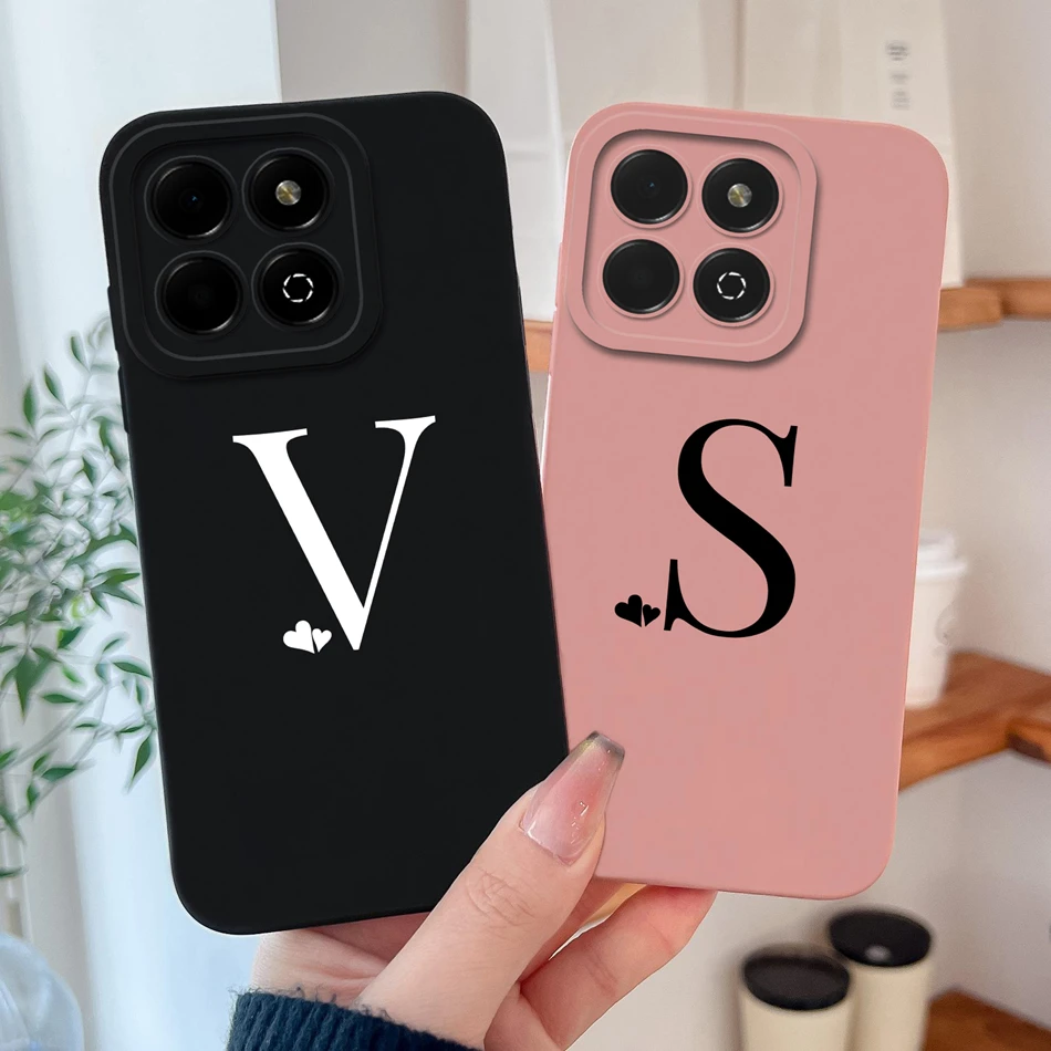 Para Honor X6B Plus funda Simple letras de corazón carcasa de teléfono de silicona líquida suave para Honor X6 B X6b + fundas traseras de protección completa - imagen 2