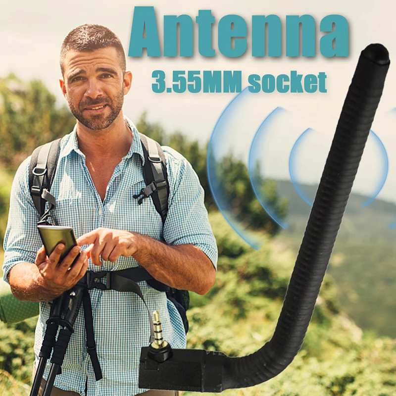 Antena externa mejorada de señal de teléfono móvil, palo de TV inalámbrico 6DBI, puerto de auriculares de teléfono móvil, antena externa negra, 3,5mm - imagen 3