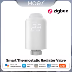 Moes Tuya ZigBee-termostato inteligente, válvula de radiador TRV, Control remoto inalámbrico, controlador de temperatura de calefacción, Control por voz Alexa