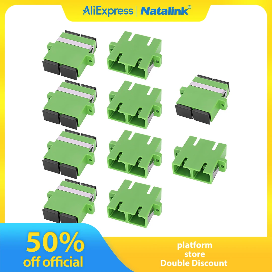 Adaptador de acoplador de fibra óptica Natalink SC hembra SC a adaptador hembra SC conector de Internet de red dúplex APC con Panel de montaje